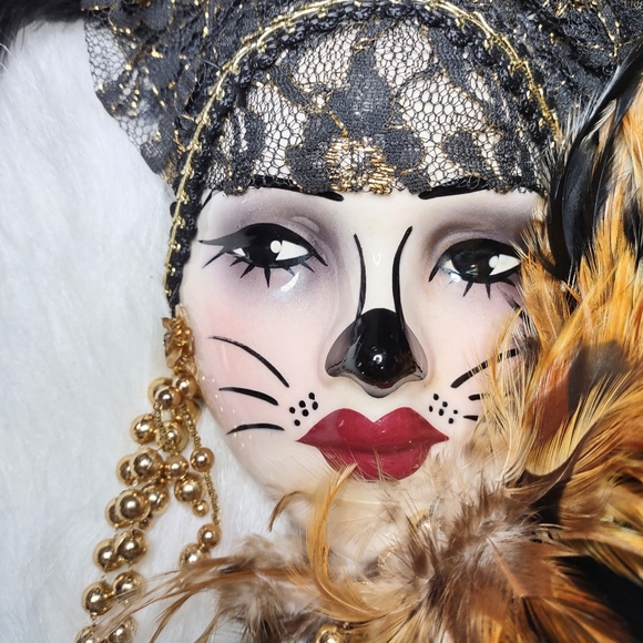 Vintage Unique Creations Cat Face Wall Hanging Decor Art Collectible - Picture 5 of 8